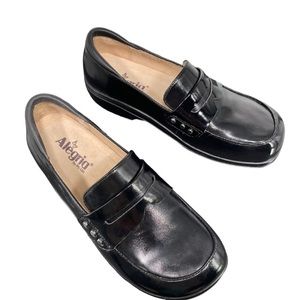 Alegria Taylor Black Waxy Penny Loafers Slip On Shoes Size EU40 US 9.5/10
